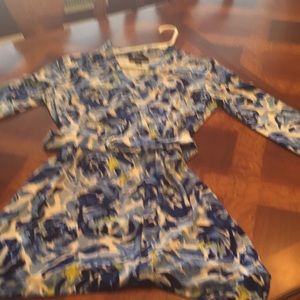 Size M Blue and white dress with yellow